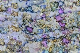 An abstract pattern of colorful shapes and textures.