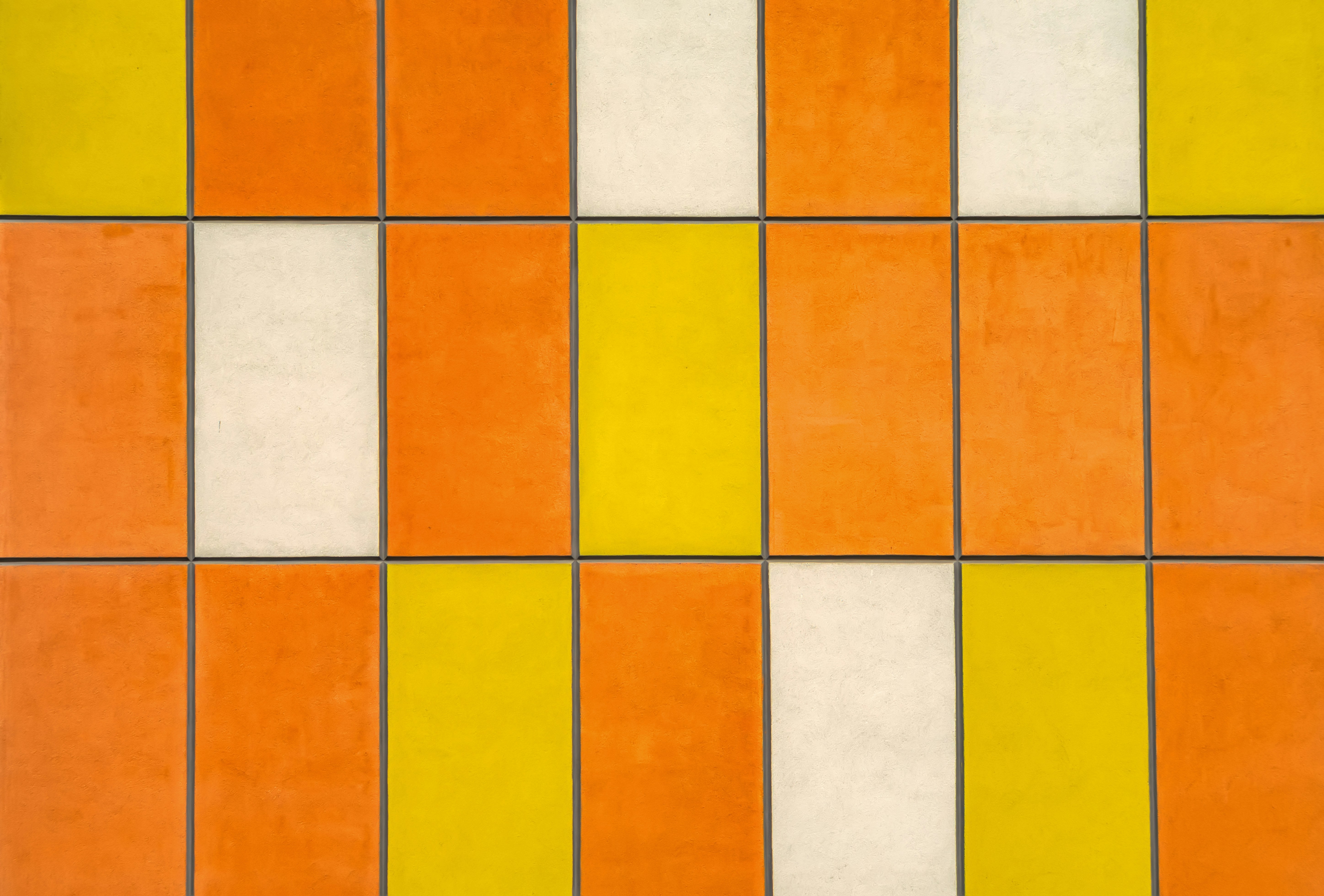 Coloured tile on wall