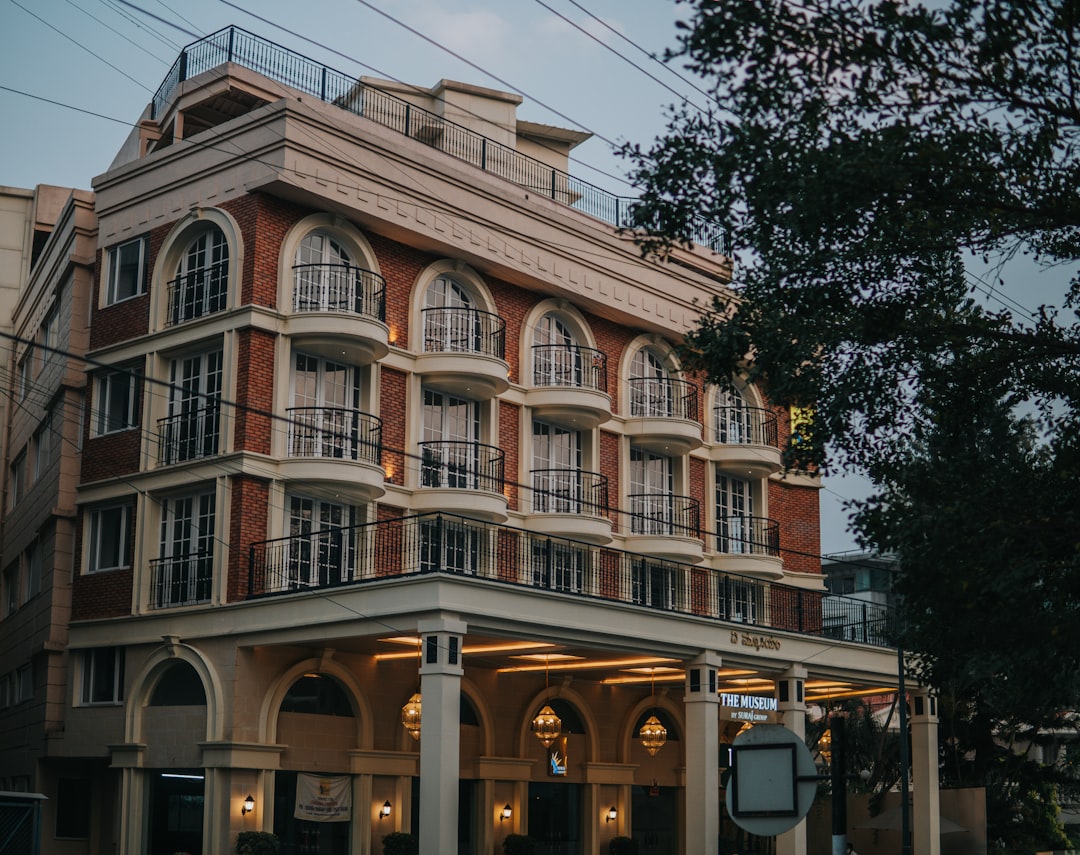 a building with a clock on the front of it,