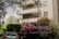 A modern apartment building with lush greenery surrounding it.