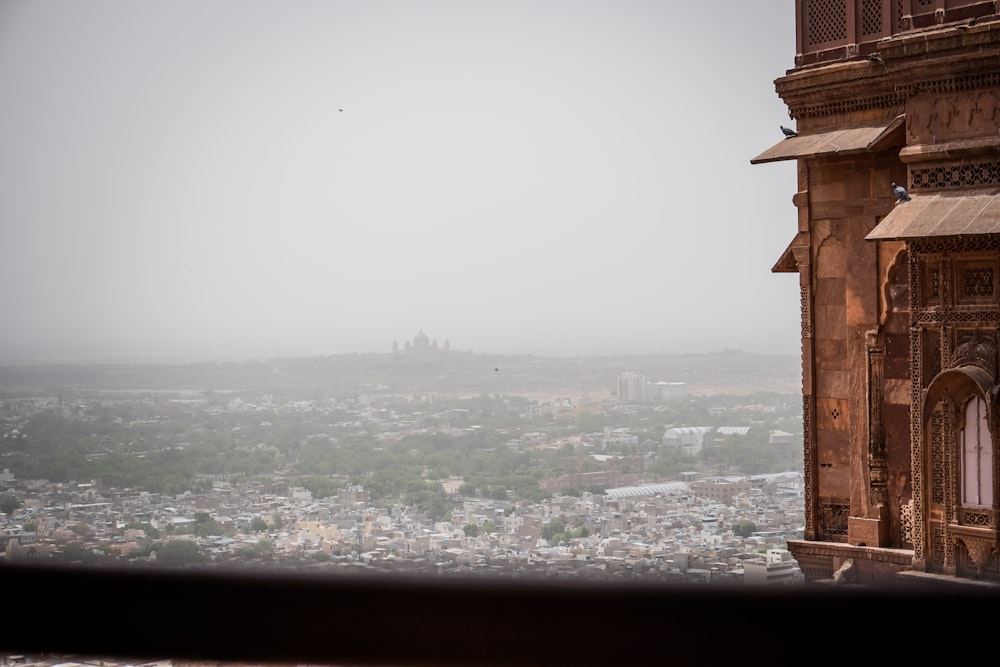 a view of a city from a tall building