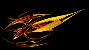 Abstract digital art featuring futuristic gold and black geometric shapes with glowing accents.