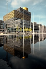 a building that is next to a body of water