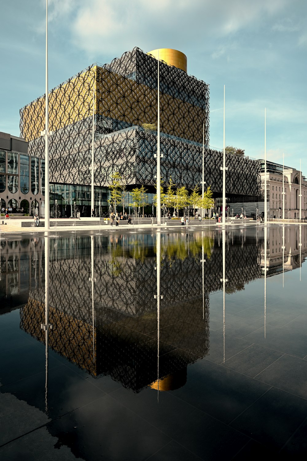 a building that is next to a body of water