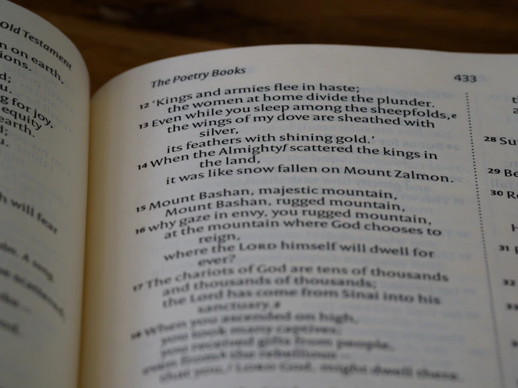 A cozy reading nook with soft lighting and an open book surrounded by scattered poetry pages.