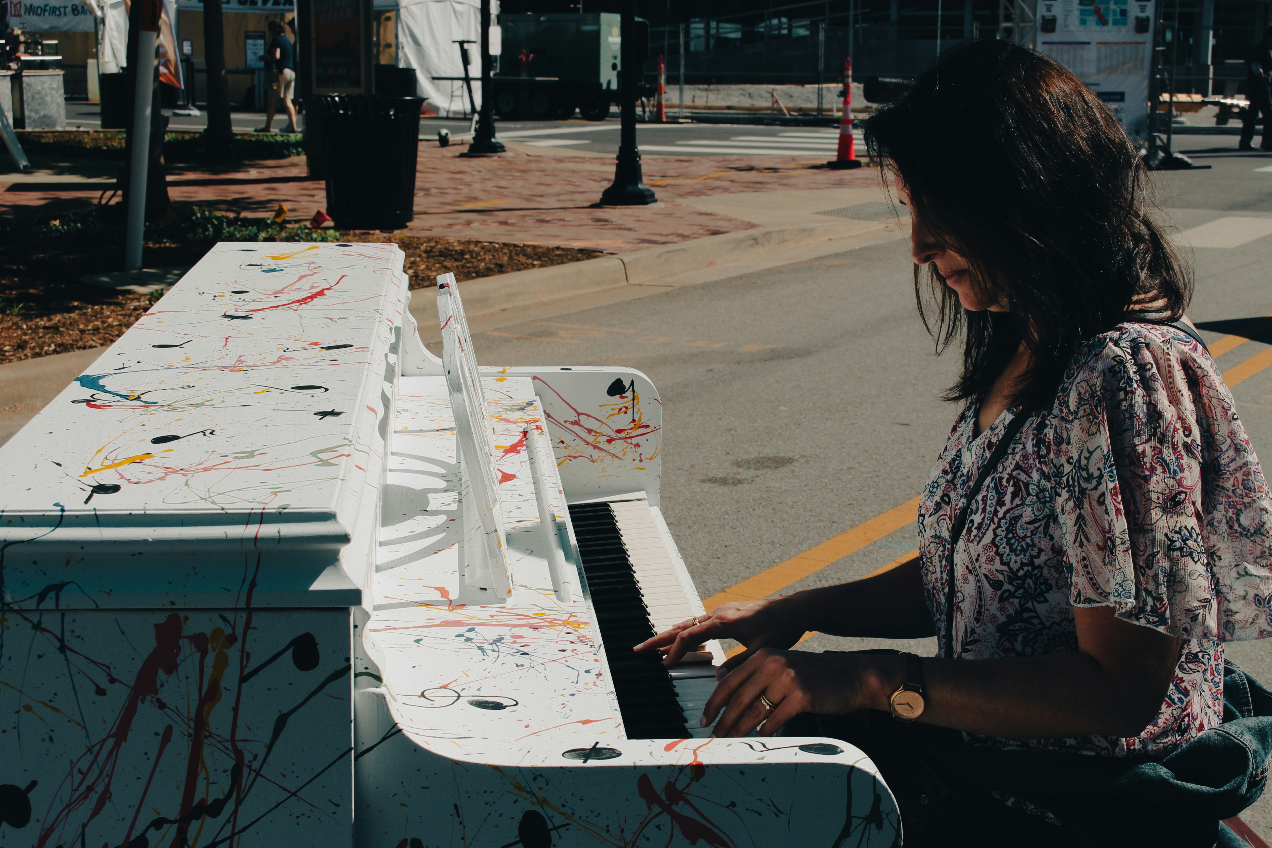 A piano placed in the street... during Mayfest 2022 
-> https://www.tulsamayfest.org/