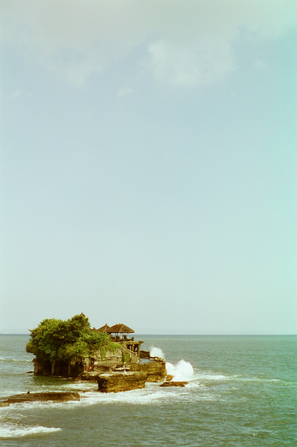 a small island in the middle of the ocean