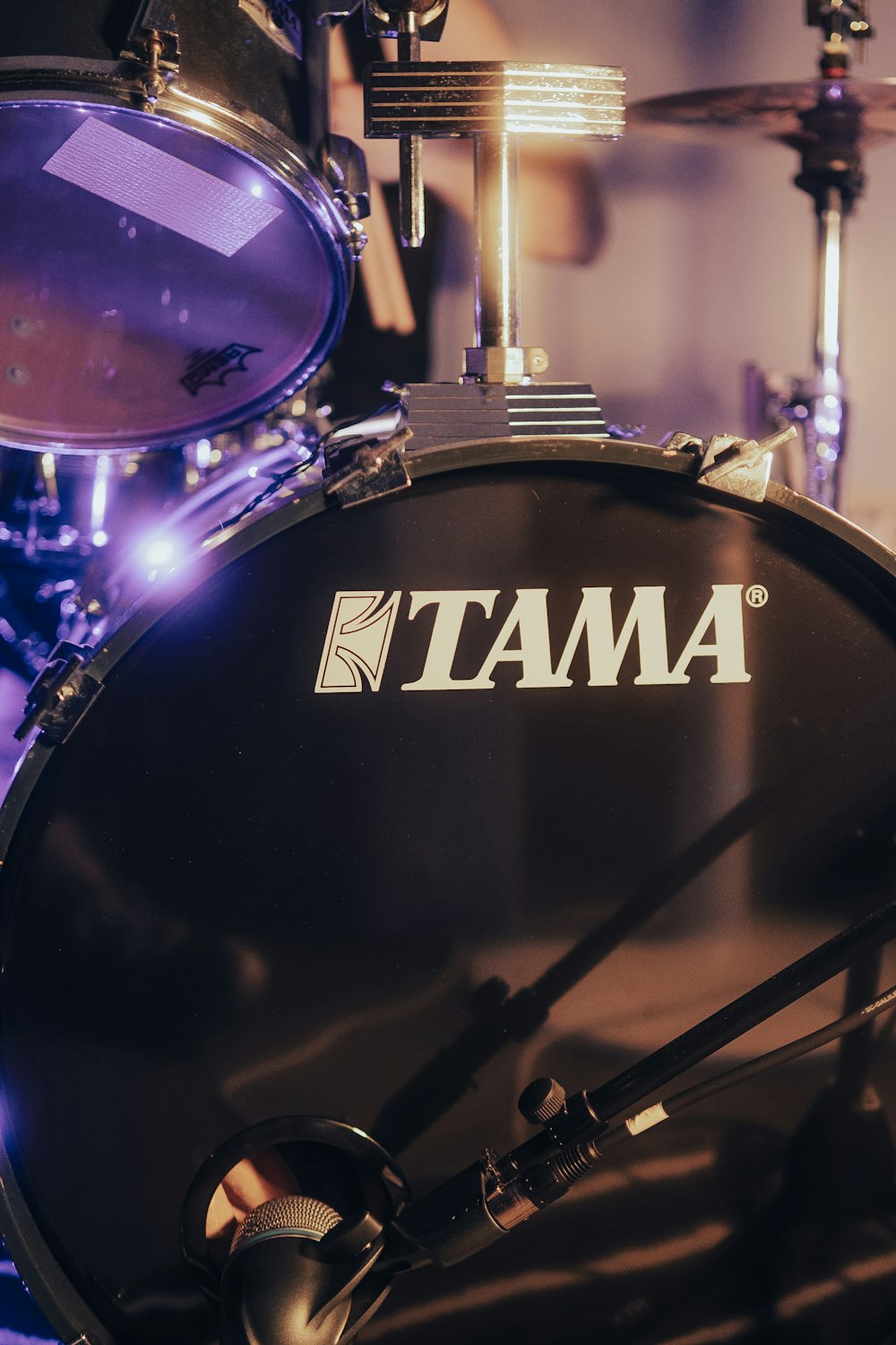a tama drum set sitting on top of a table