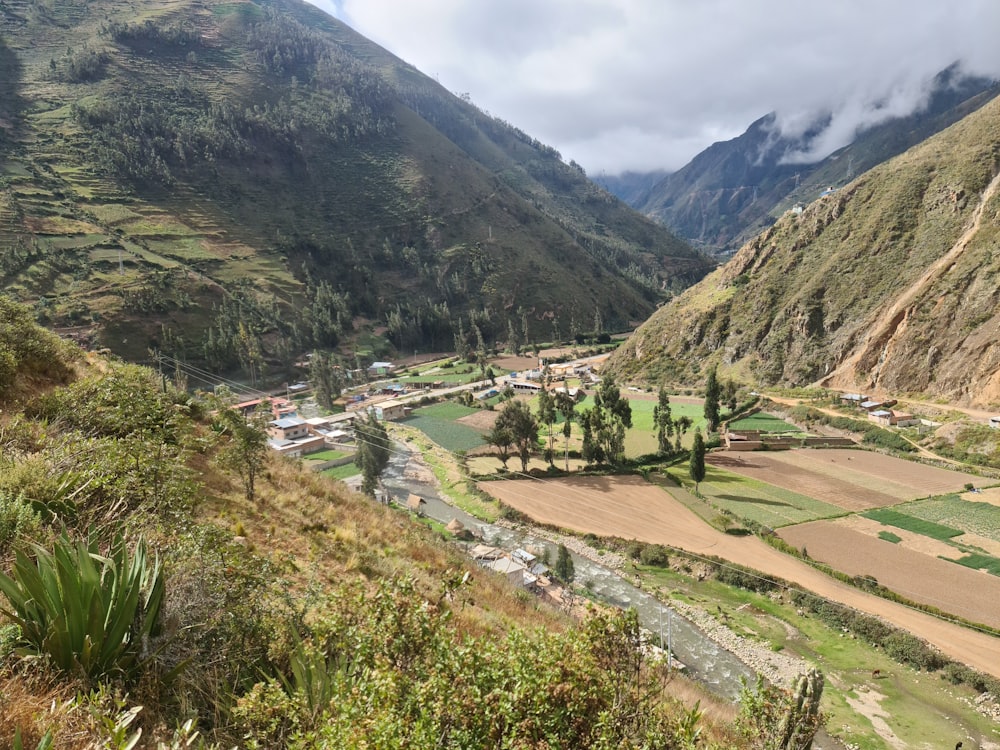 a valley in the middle of a mountain range