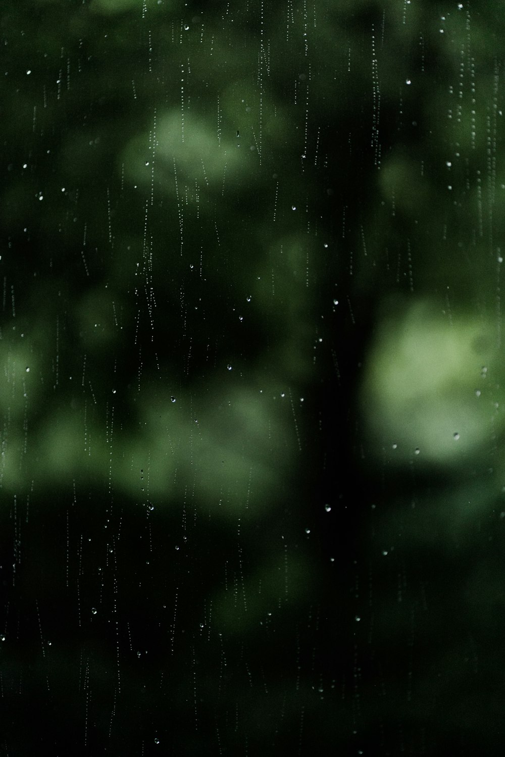 a close up of rain drops on a window