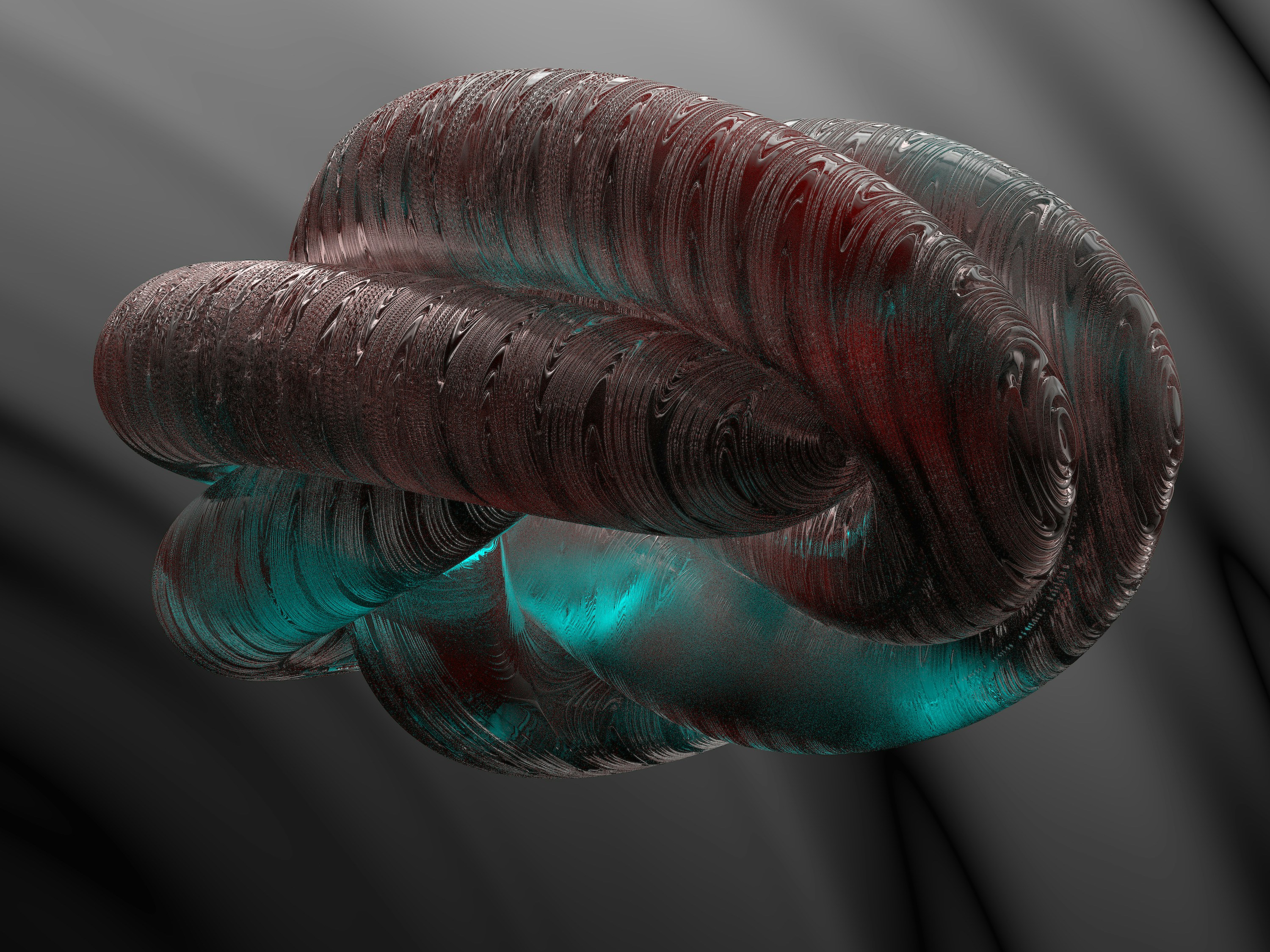 a close up of a red and green object