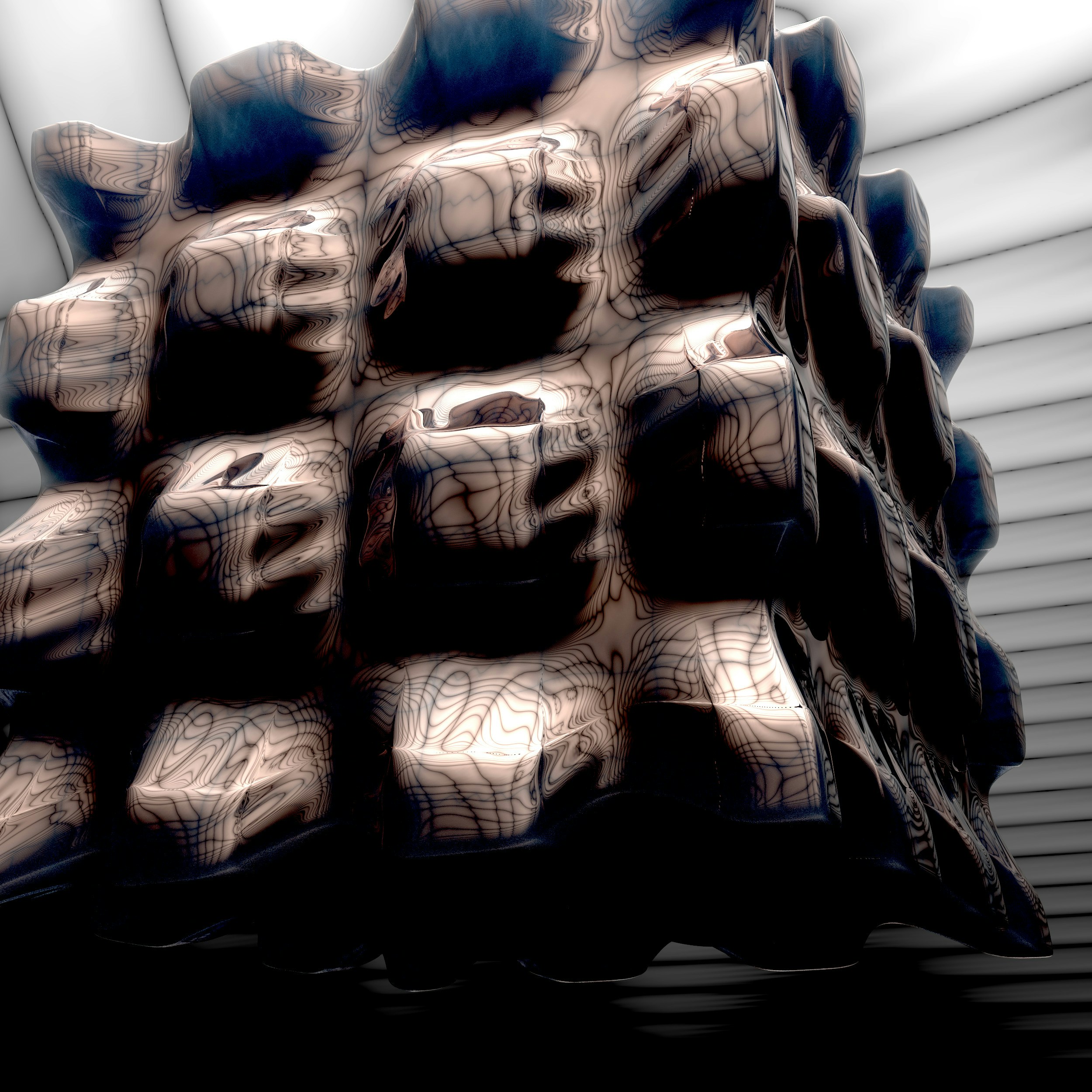 A large pile of black and white objects stacked on top of each other ...