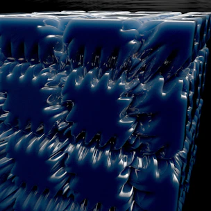 a very large blue object that is floating in the air