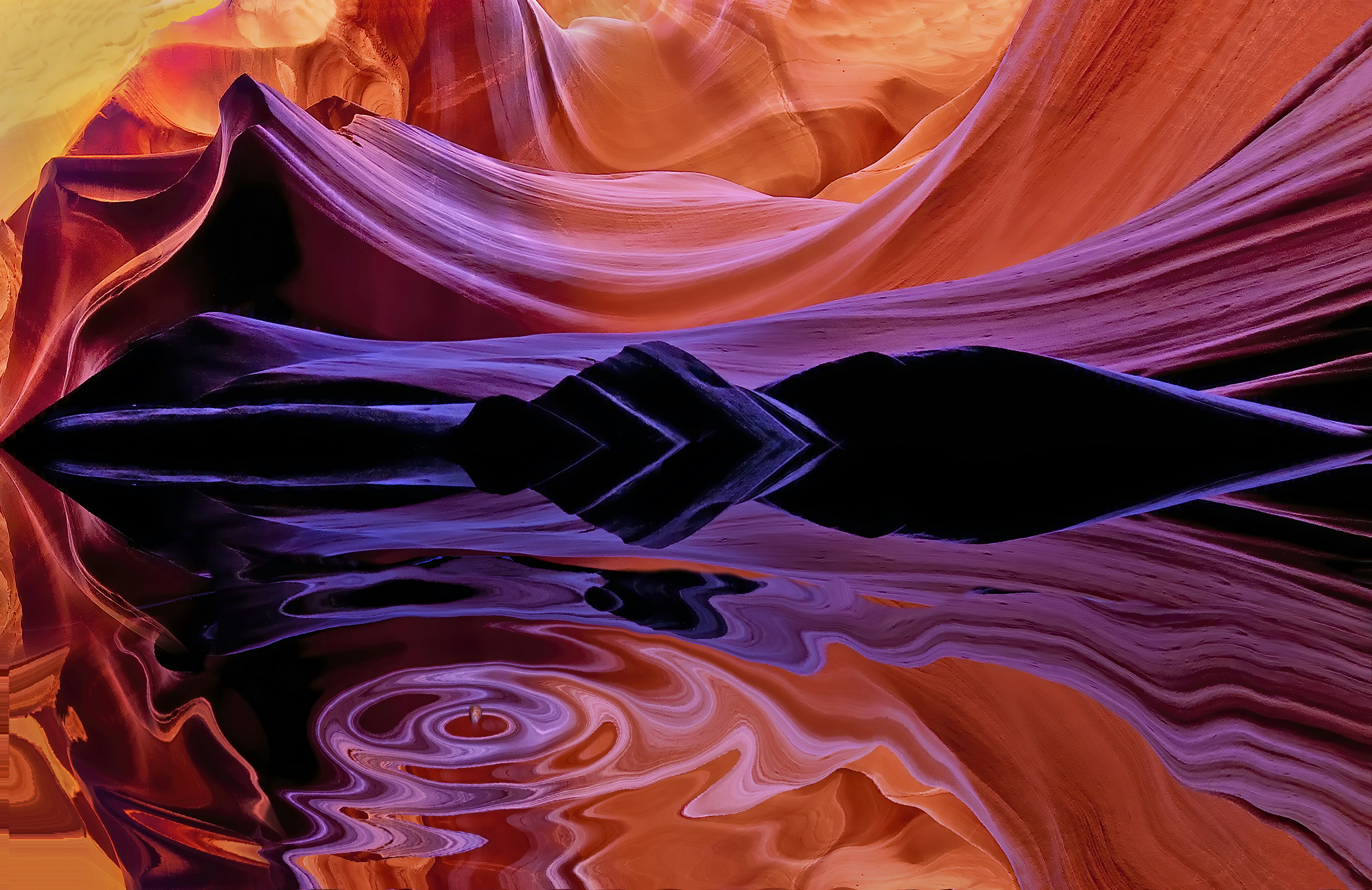 a digital painting of a person standing in a pool of water