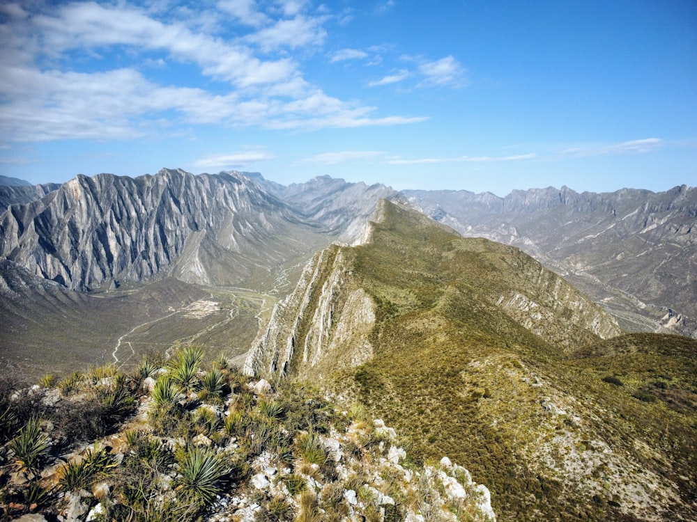 a view of the mountains from a high point of view