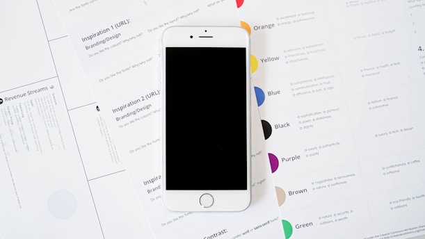 a white iphone sitting on top of a table