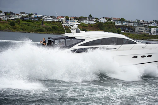 A screenshot from a viral YouTube reel showing a suspiciously empty luxury yacht.