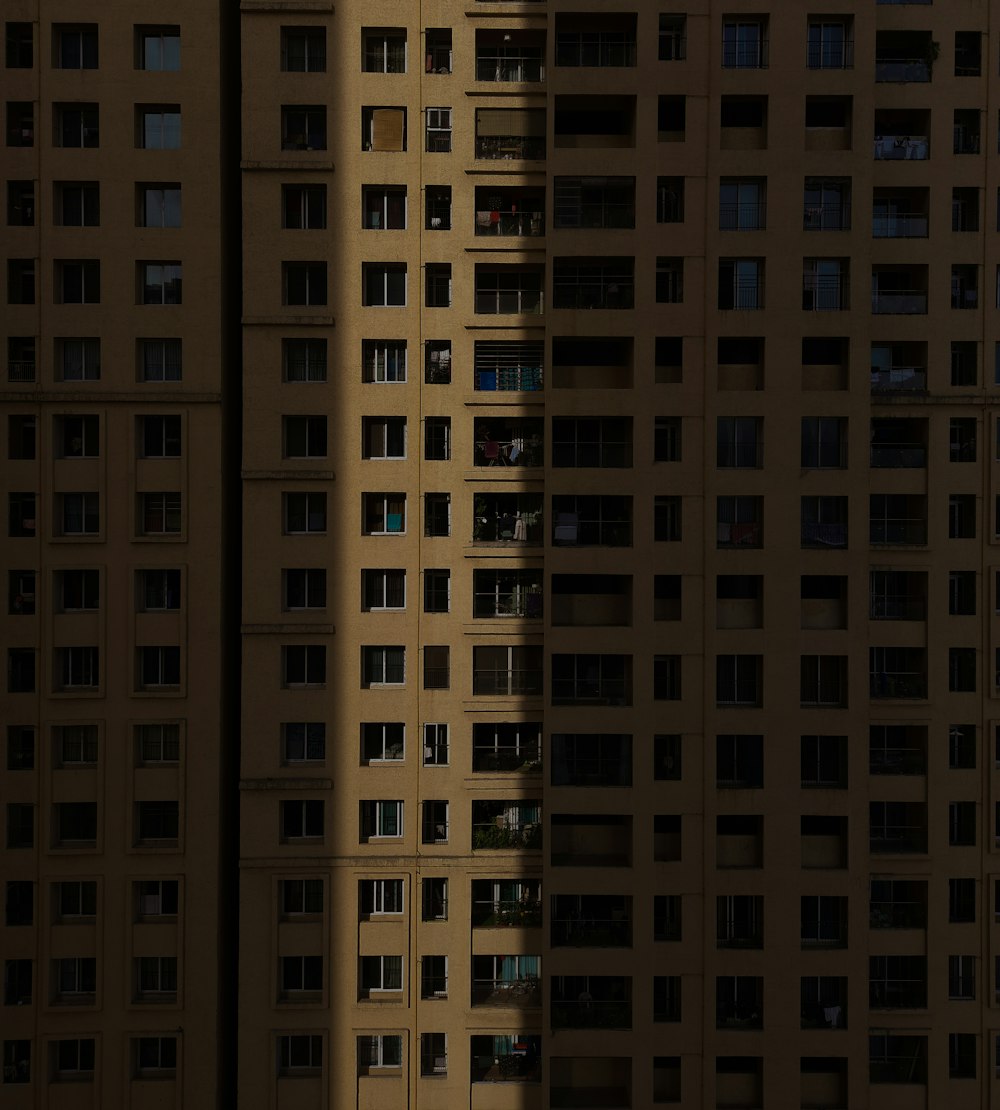 a very tall building with lots of windows