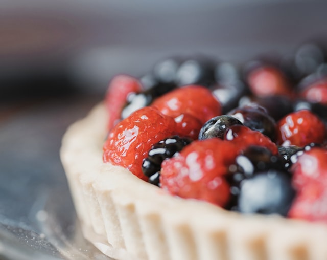 Fresh Berry Tart with vanilla custard and seasonal berries