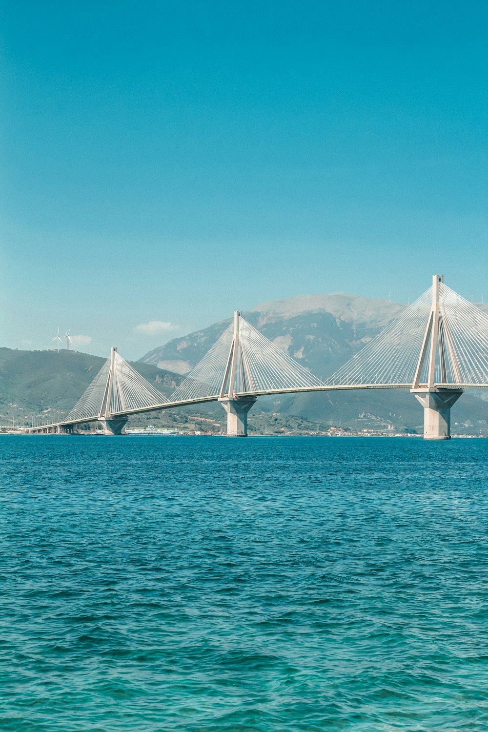 a large bridge spanning over a large body of water