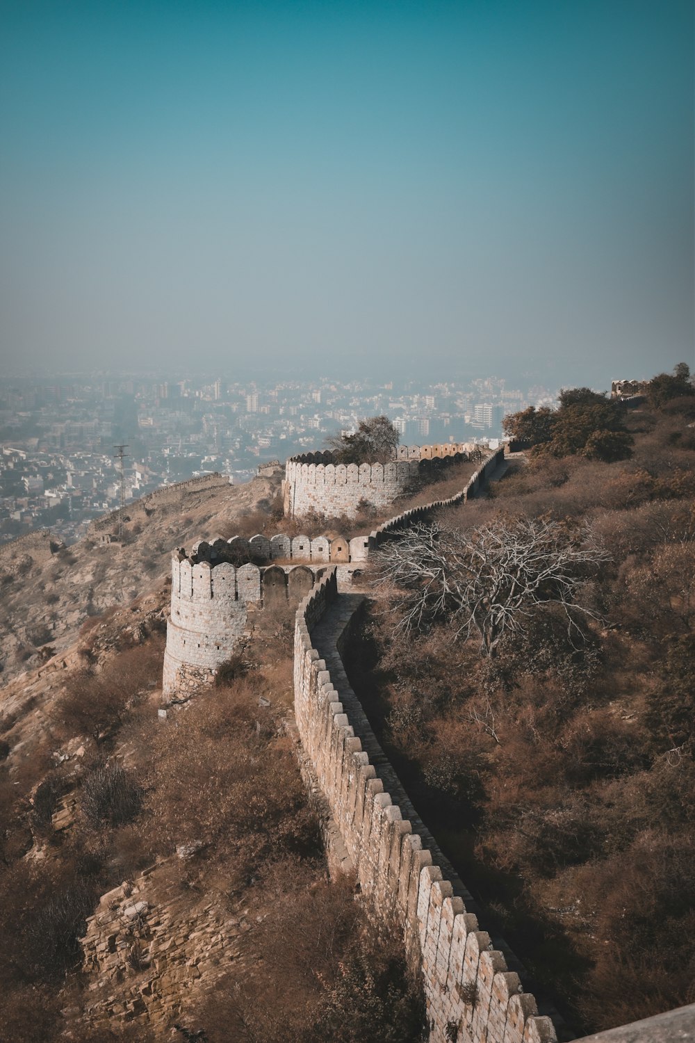 a view of the great wall of china