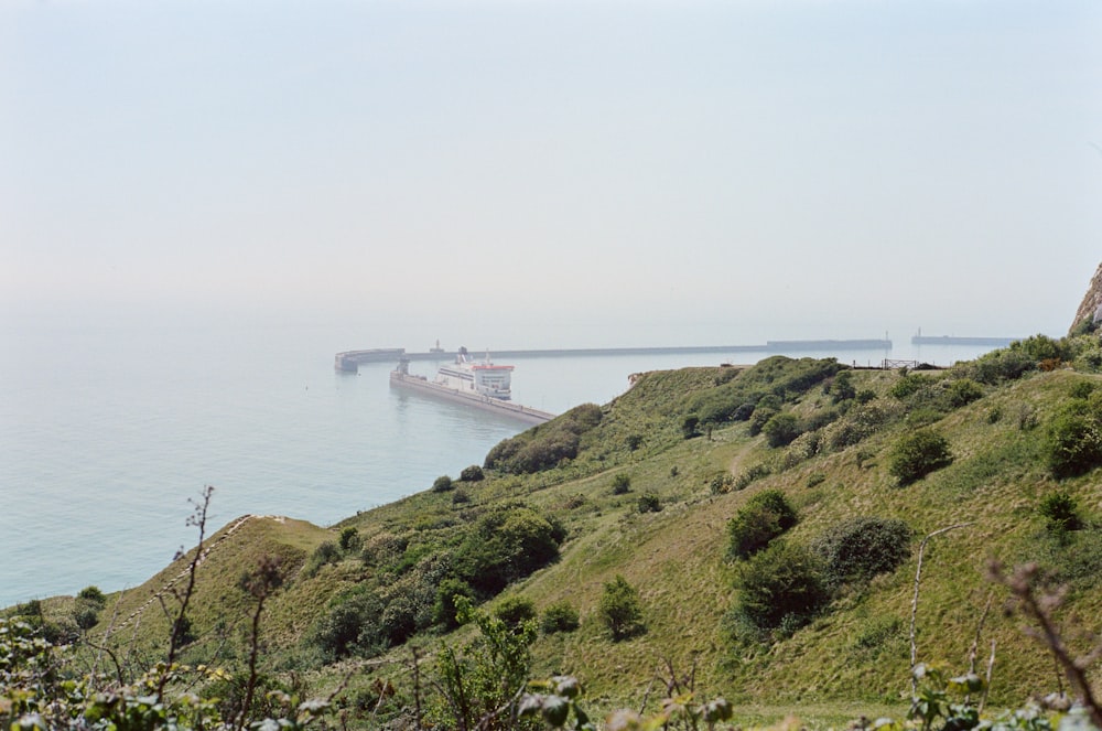 a large cargo ship sailing in the ocean