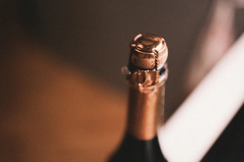 A champagne bottle cork close-up