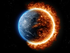 a picture of the earth in a ring of fire