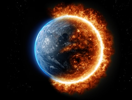 a picture of the earth in a ring of fire