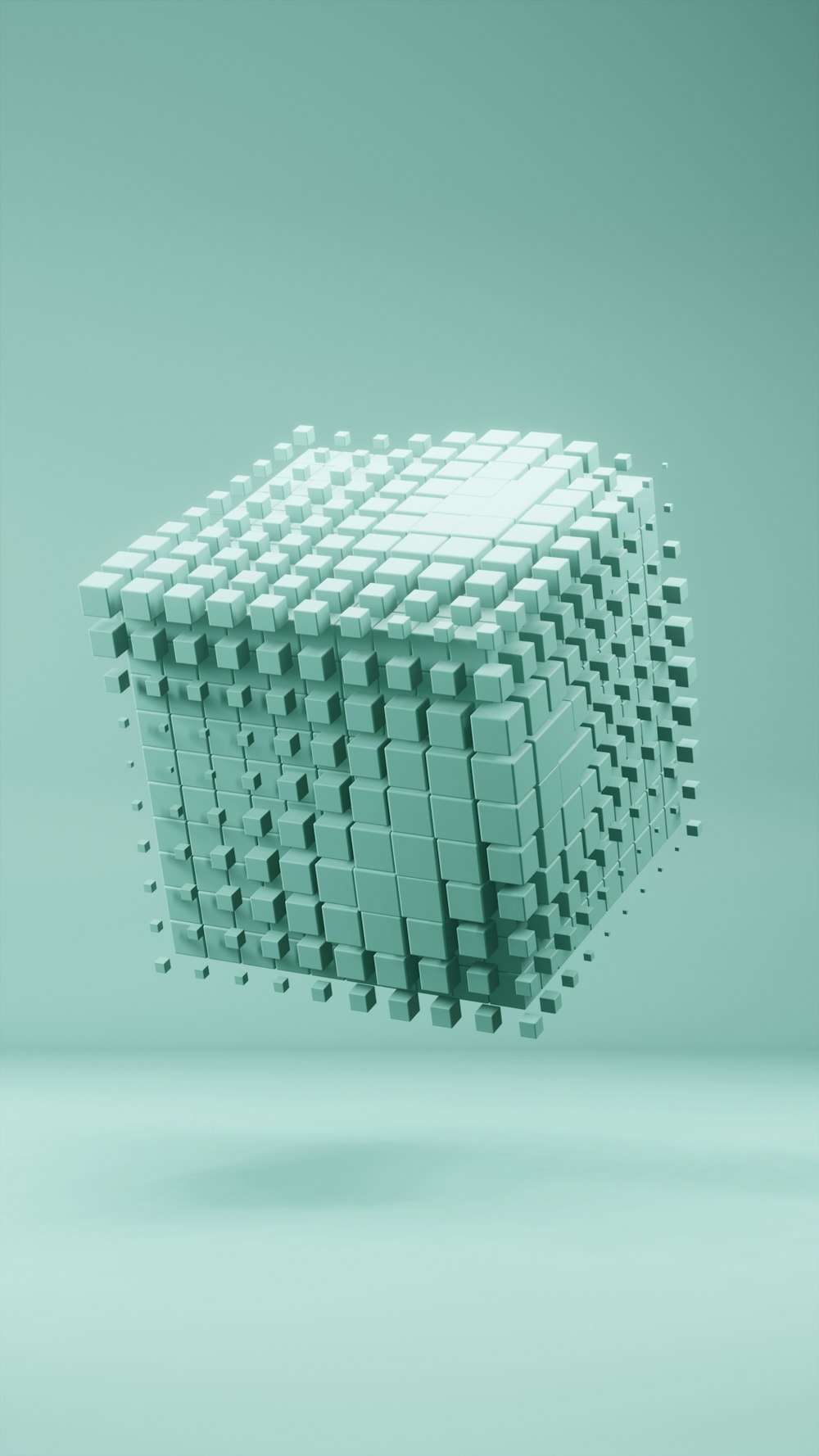 a cube that is floating in the air