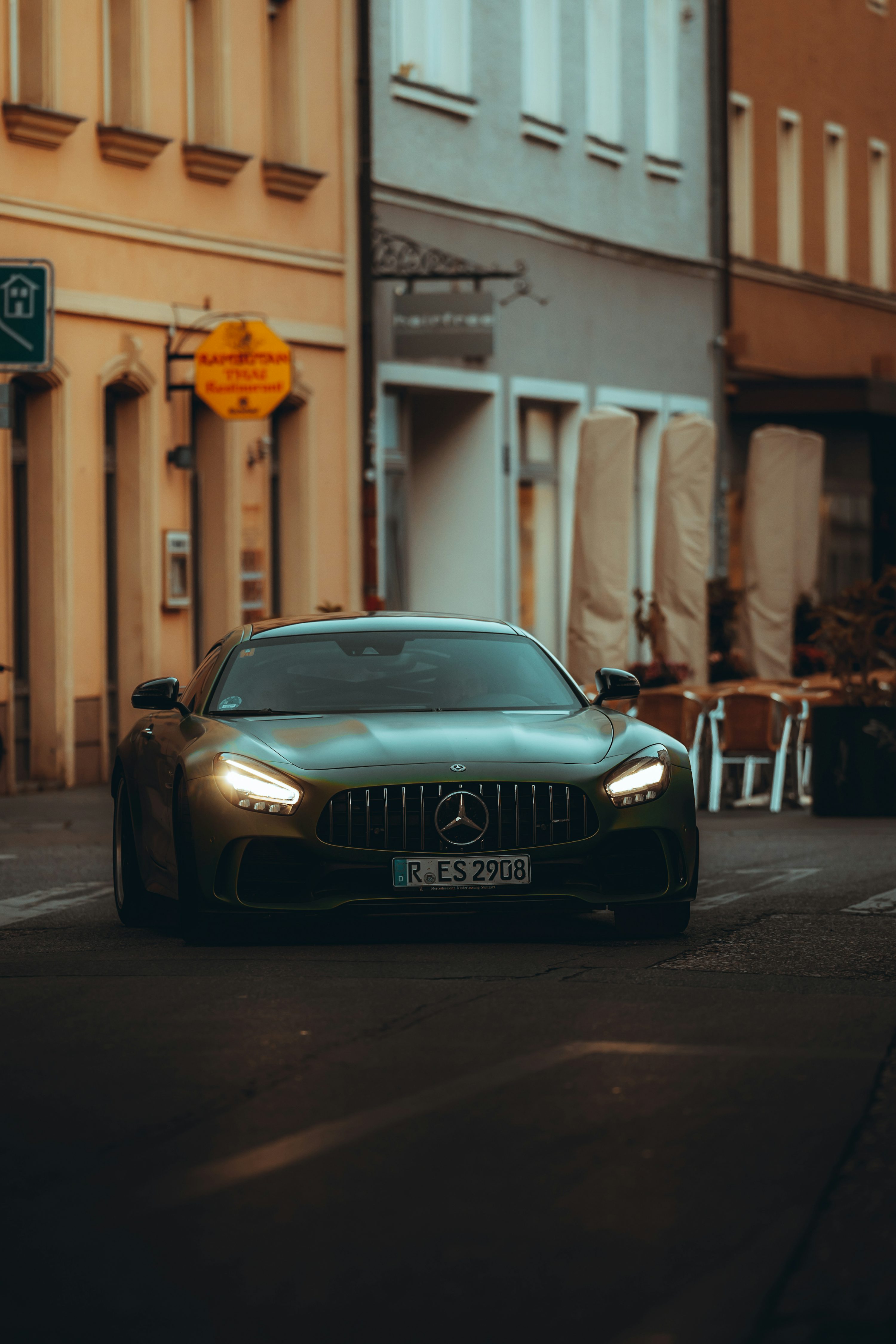 a car parked on the side of the road