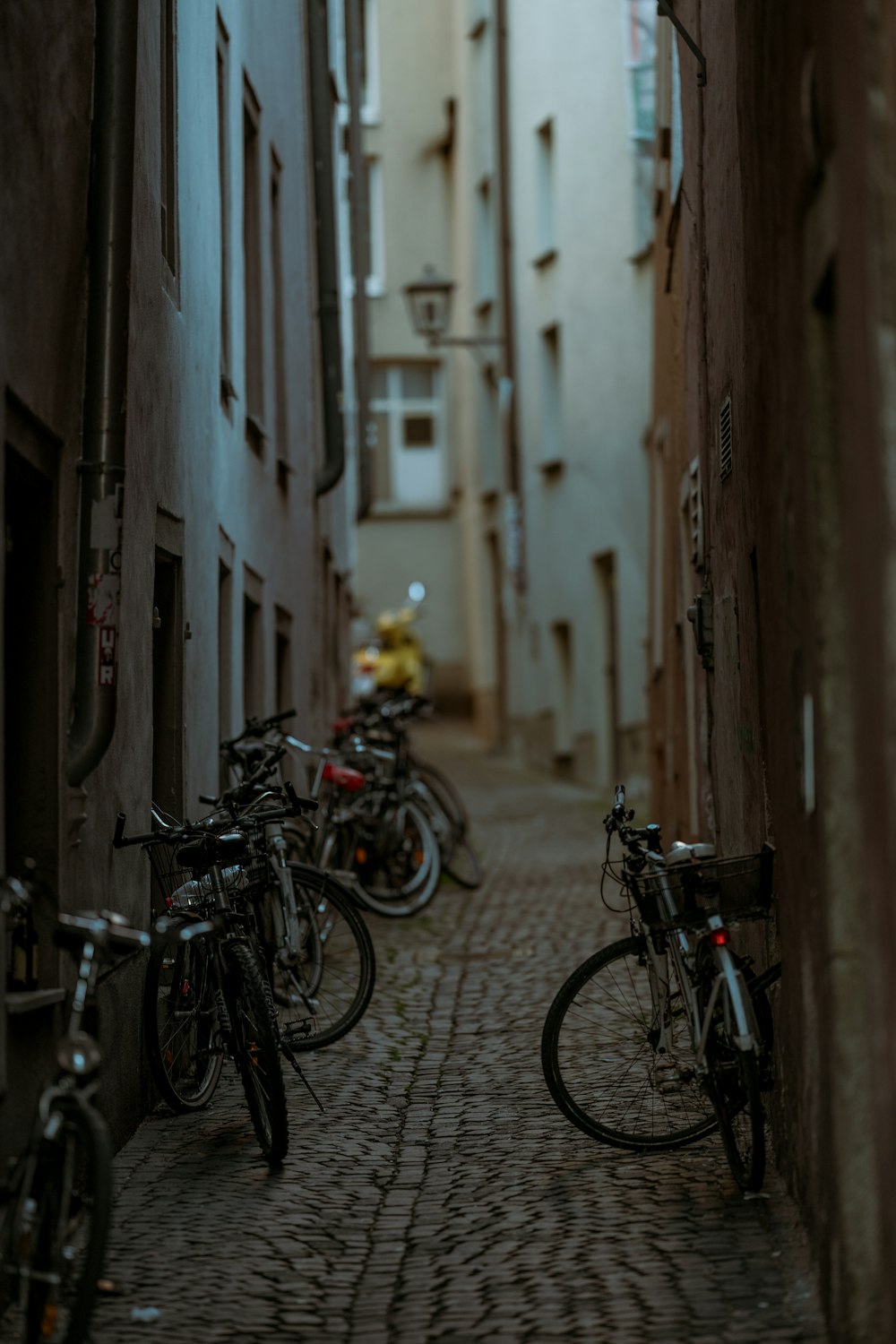 a couple of bikes that are sitting in the street