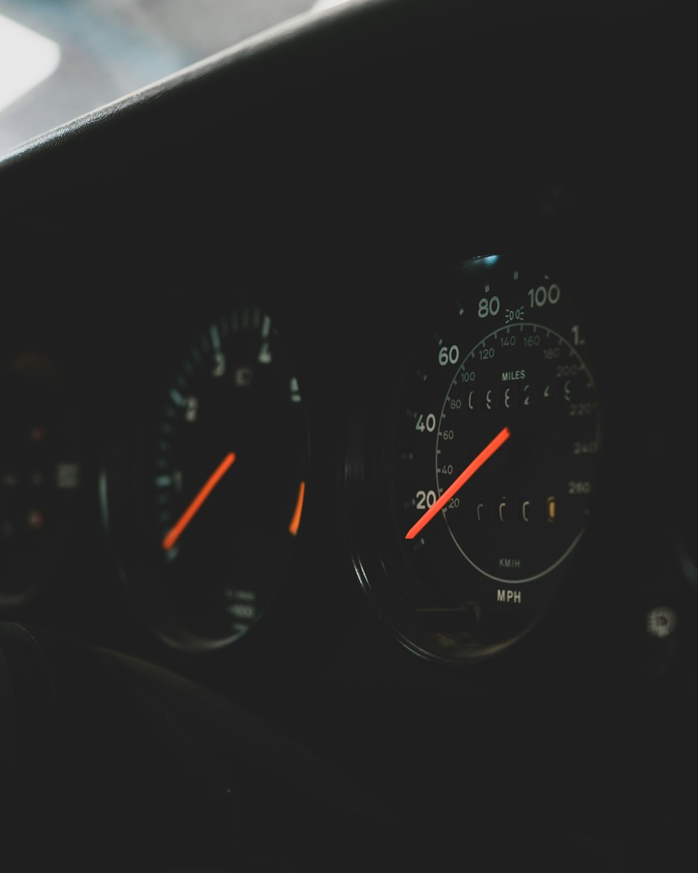 a close up of a speedometer in a vehicle