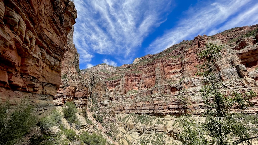 a view of a canyon in the mountains