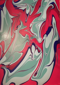 A vibrant painting showcasing an abstract design.