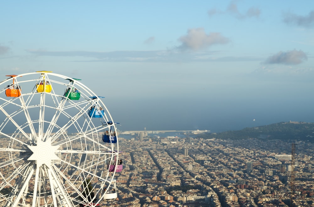 a ferris wheel in the middle of a city