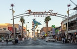 a city street with a sign that says fremont street