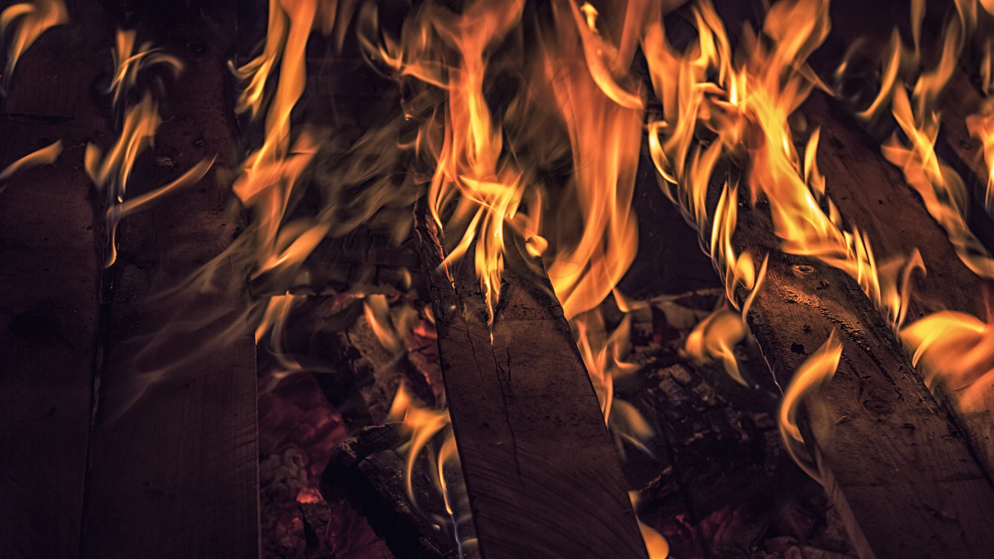 Flames up close