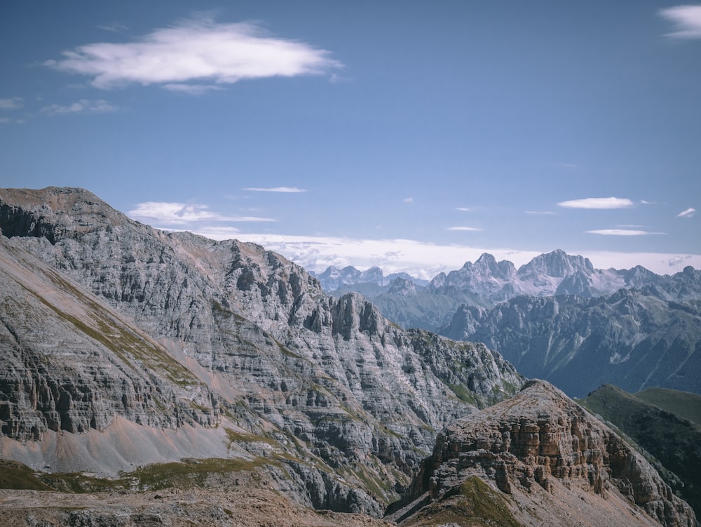 a view of the mountains from the top of a mountain