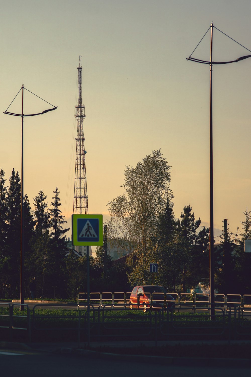 a traffic light sitting on the side of a road