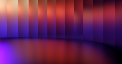 Abstract layered background with subtle parallax effects in dark gray, blue, and orange tones.