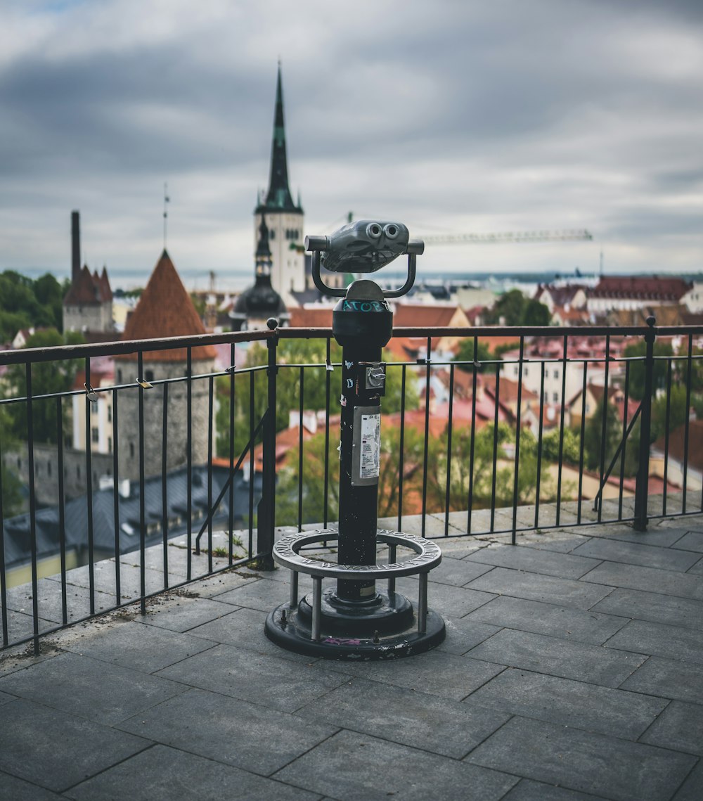 a view of a city from a balcony