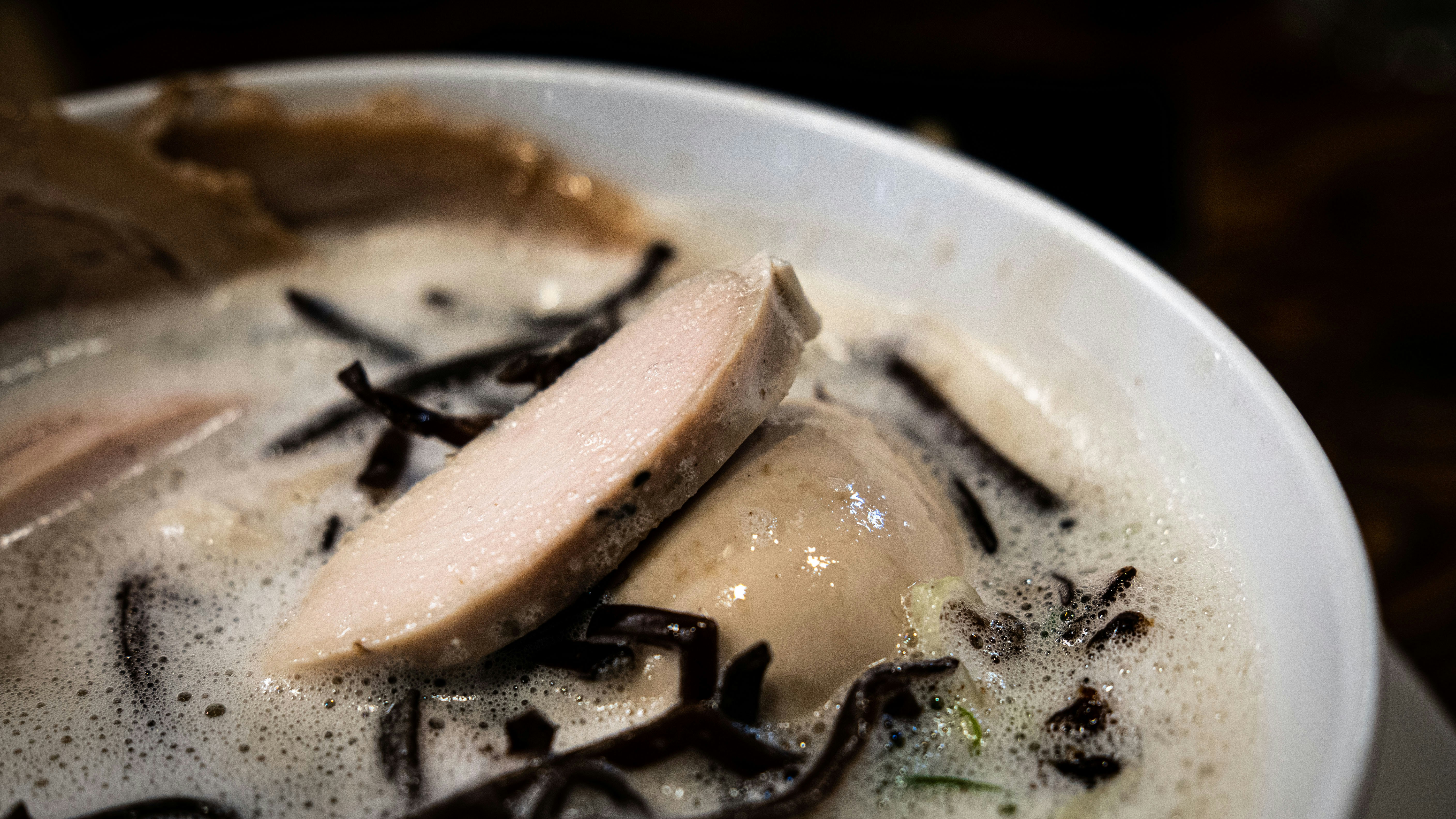 A warm bowl of tonkotsu ramen.