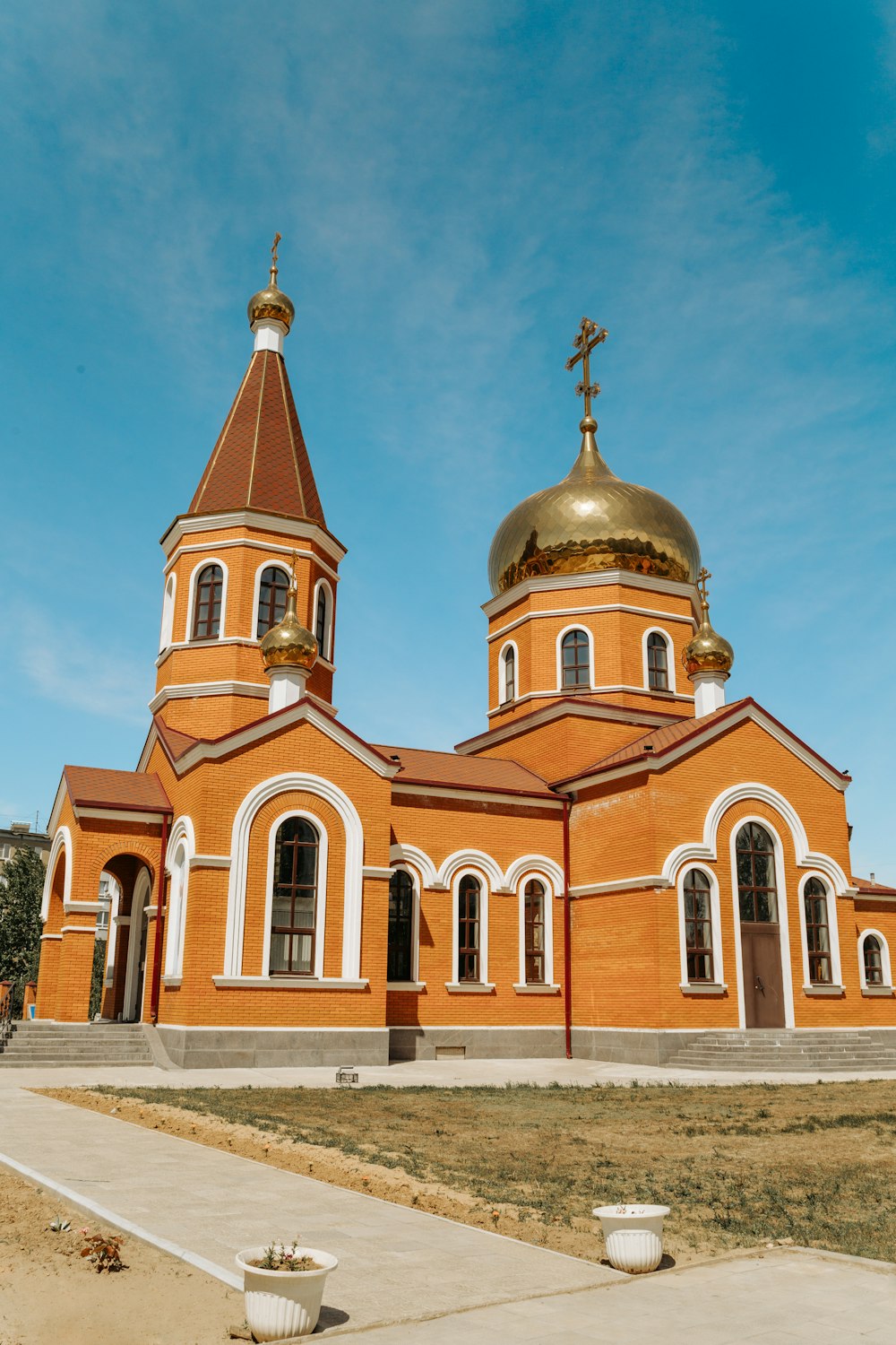 a close up of a church