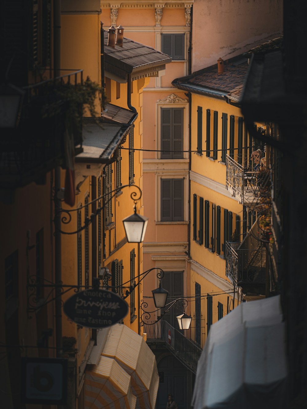 a view of a city street at night