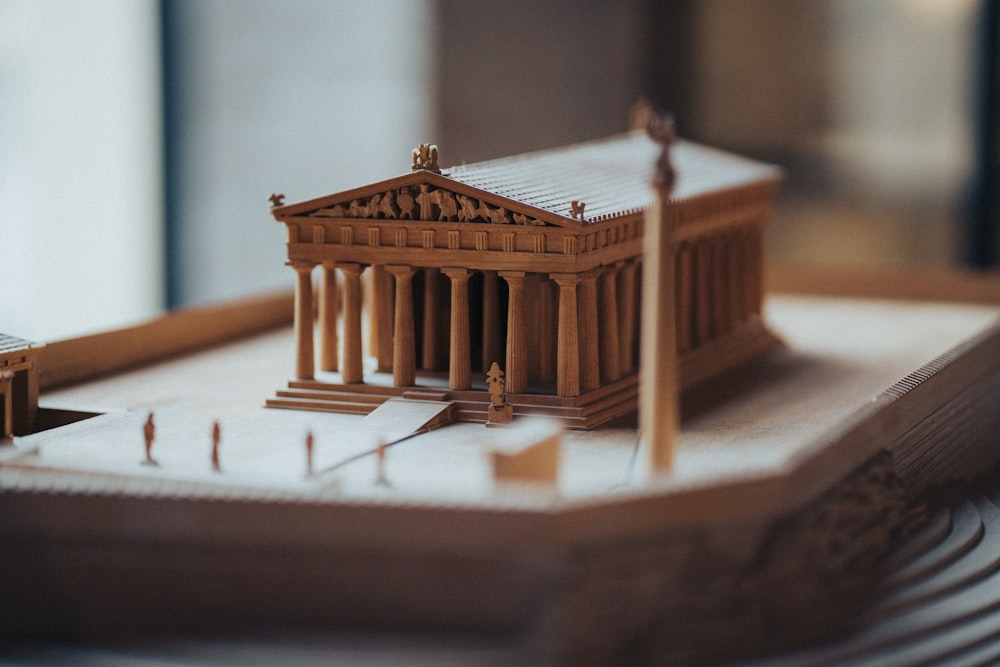 a model of a building on a table