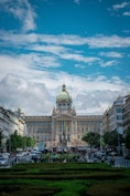 a large building with a golden dome on top of it
