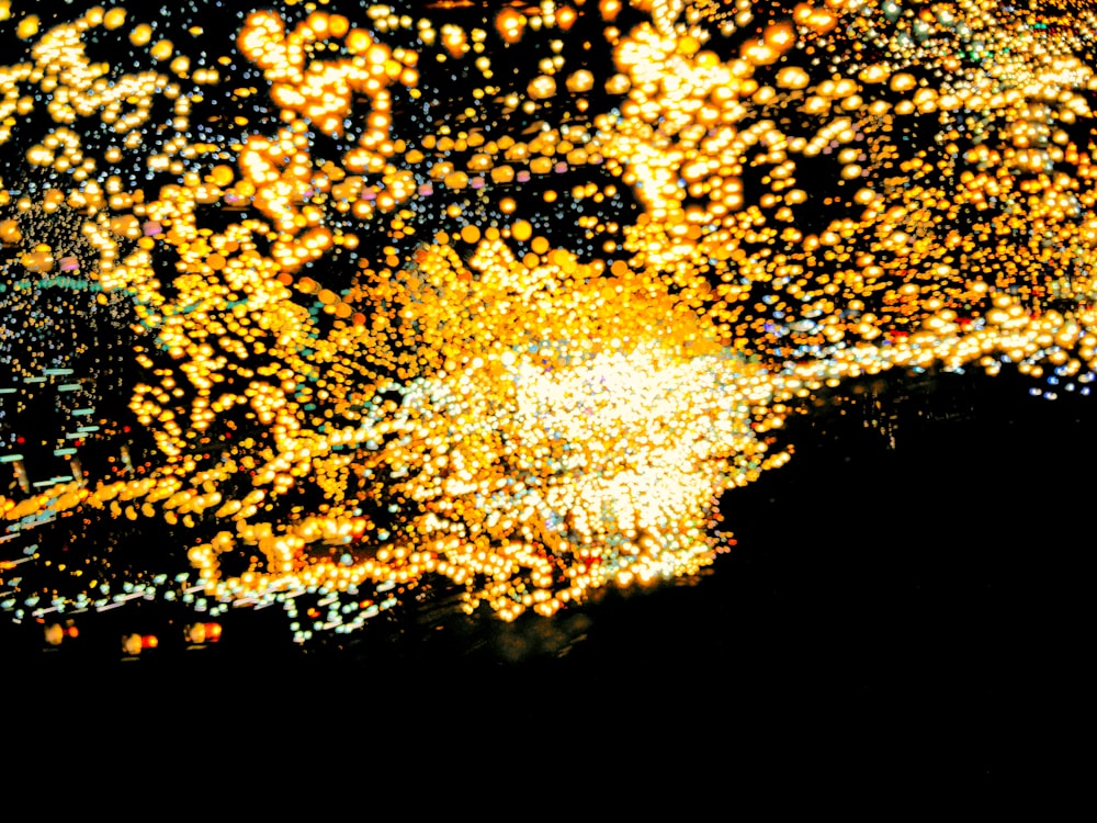 a blurry image of a city at night