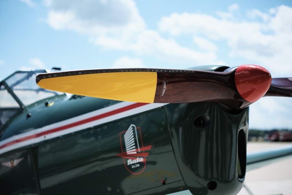 a close up of the tail end of an airplane