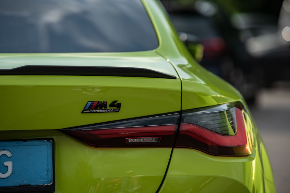 a close up of a car's tail light